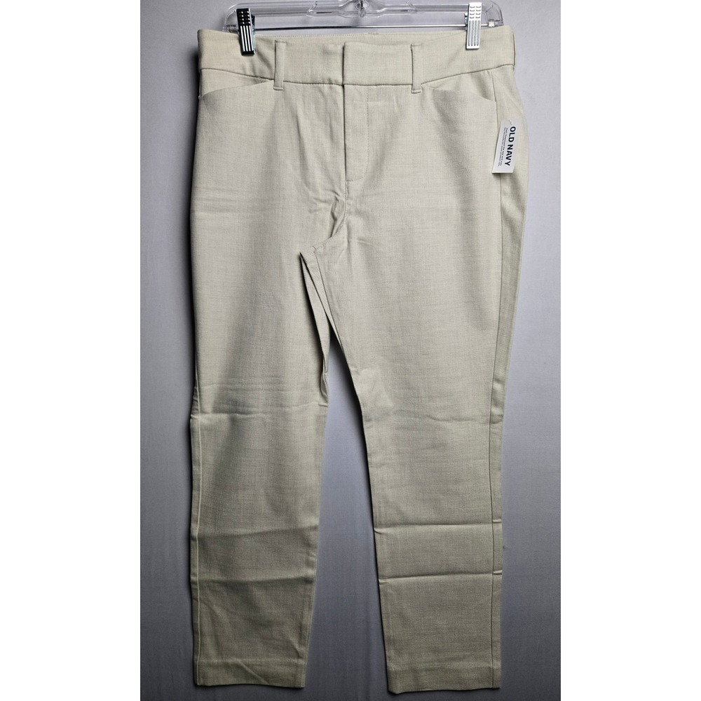 Old Navy Pixie Skinny High Rise Pants Beige Oatmeal 10 Petite Ankle Trouser NWT
